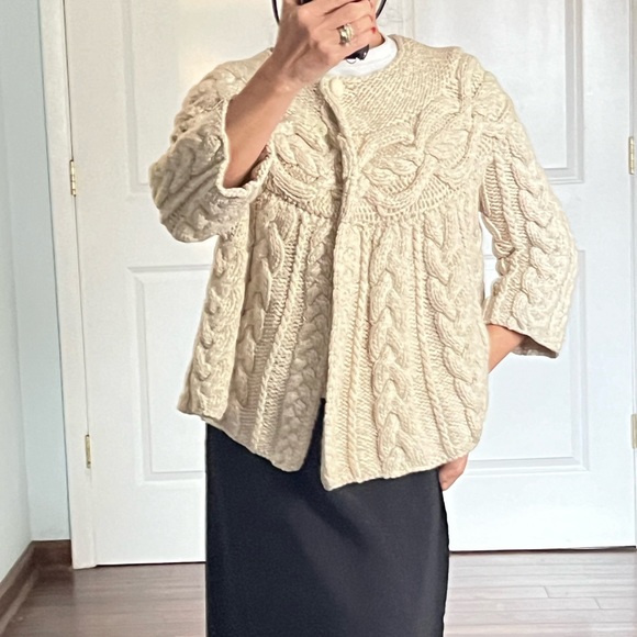 Pringle of Scotland 100% pure cashmere cable knit cape cardigan
